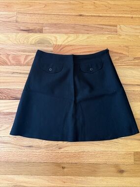 GAP Black Mini Skirt with Button-Flap Pockets